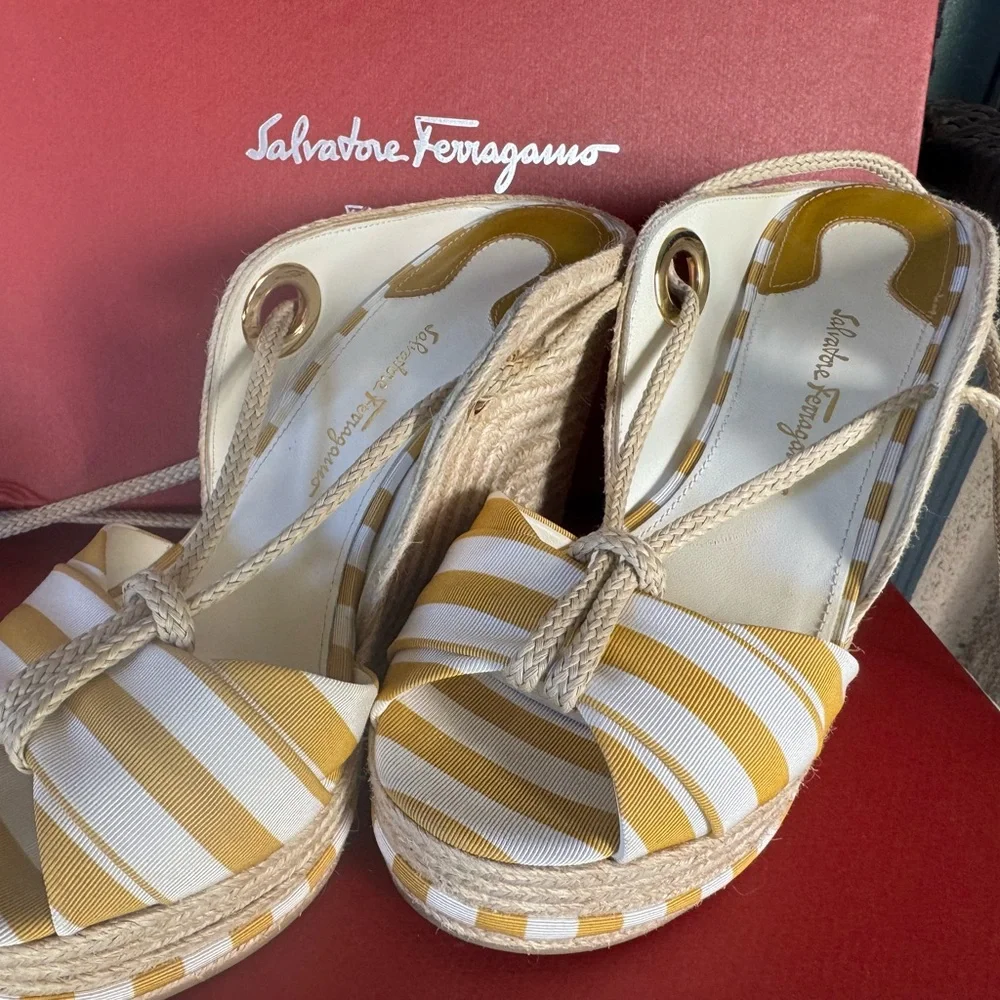 Ferragamo Espadrilles Wedge Sandals - Picture 5 of 12